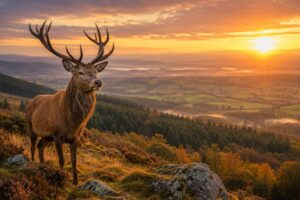 07. Red deer overlooking woodland as part of Ireland's new Deer Management Strategy