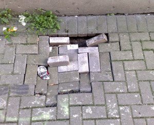 collapsed-pavement-Owl Pest Control Ireland