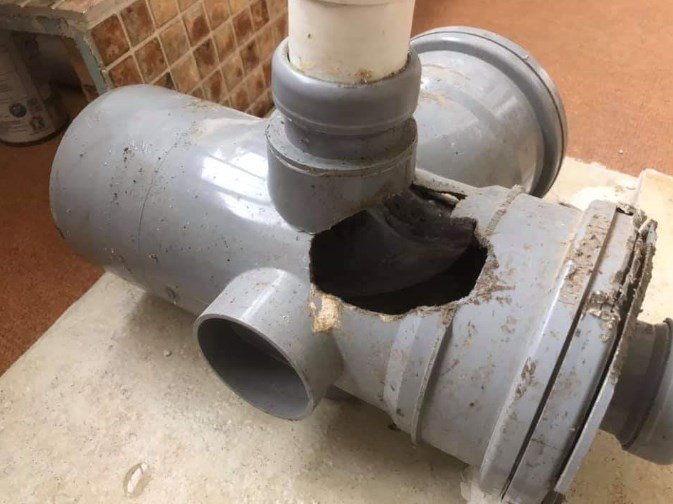 Rats chewed through PVC drains - structural damage - Owl pest control Dublin