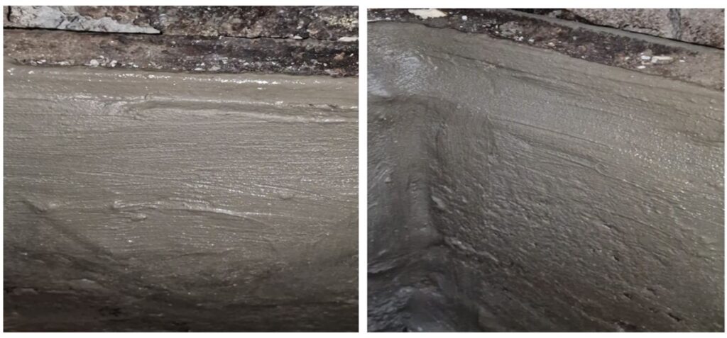 7. The manhole chamber is repaired with new concrete
