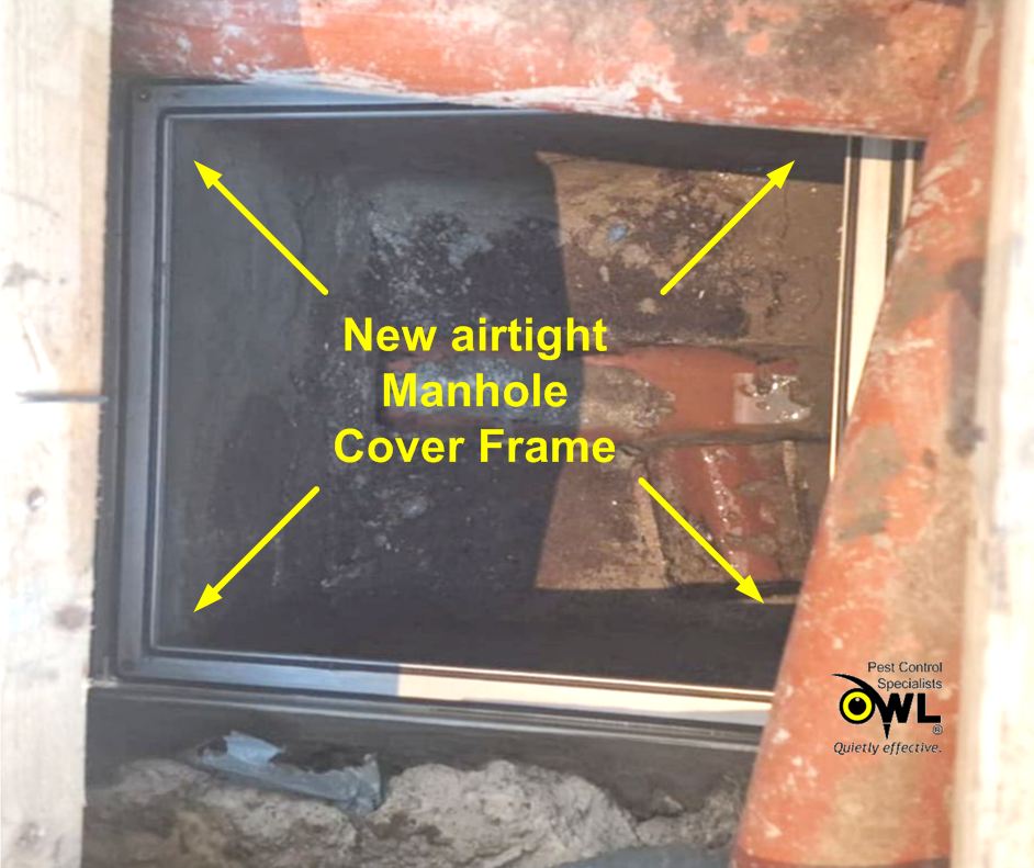 8. A new (airtight) manhole frame is fitted