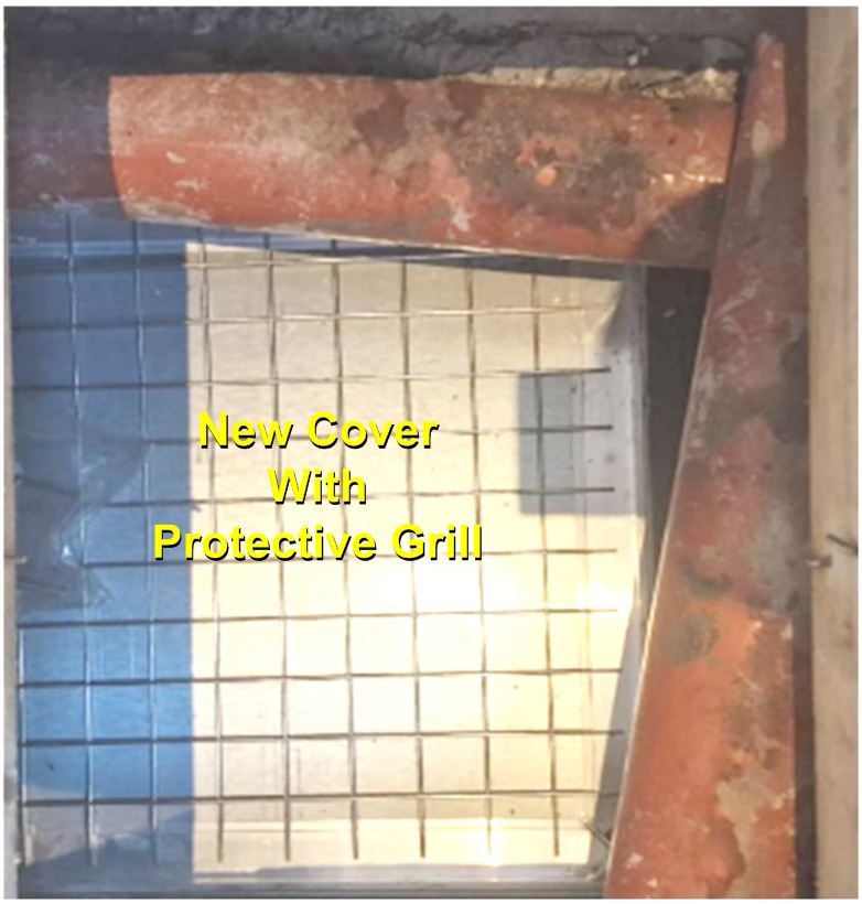 9. A new (airtight) cover with protective mesh is installed