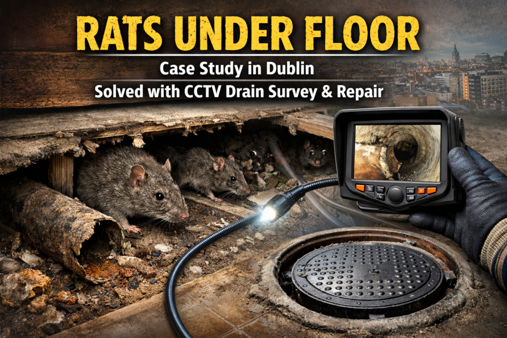 Rats under floor case study in Dublin solved with CCTV drain survey and repair