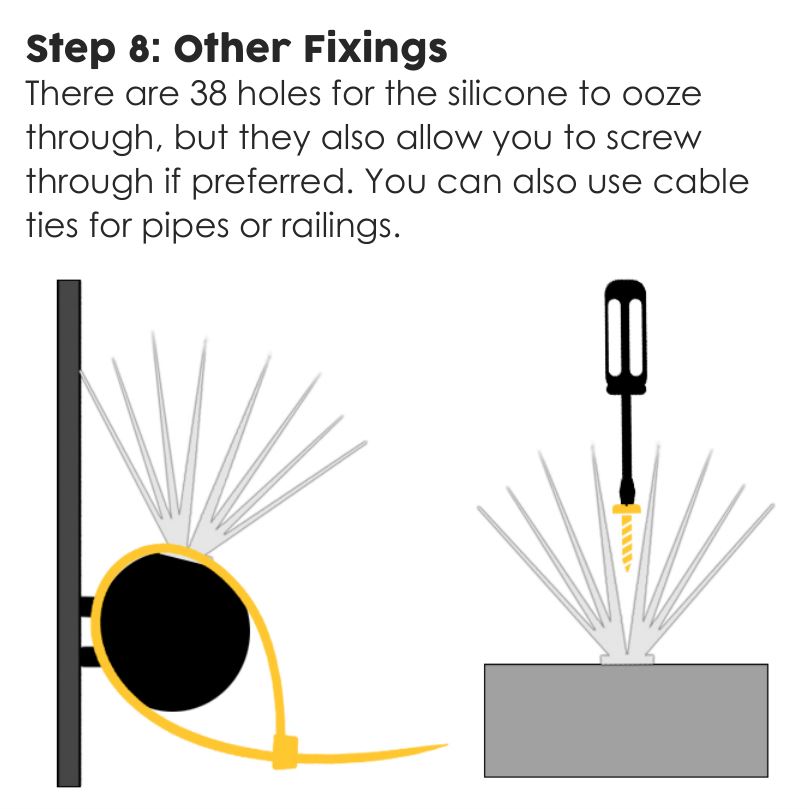 Thistle small bird spikes installation step 08