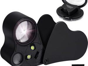 Magnifier with LED light and 2 lens