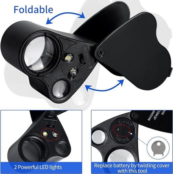 Magnifier with LED light