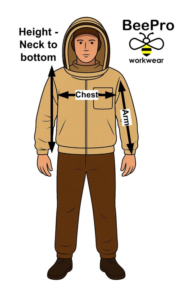pro-beekeeper-JACKET-Khaki-Size-measurements