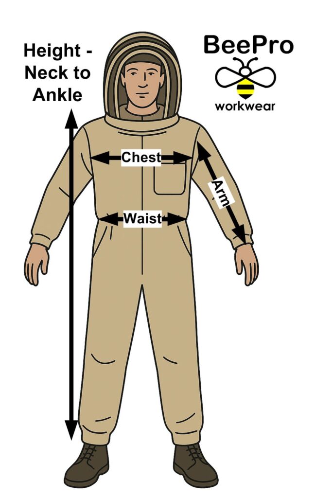pro-beekeeper-SUIT-Khaki-Size-measurements